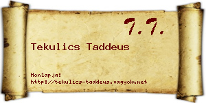 Tekulics Taddeus névjegykártya